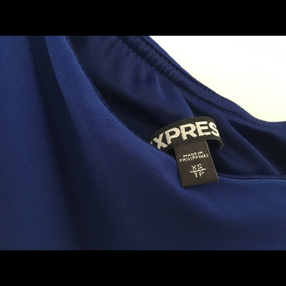 Express one-shoulder beautiful blue dress. - Picture 2 of 2